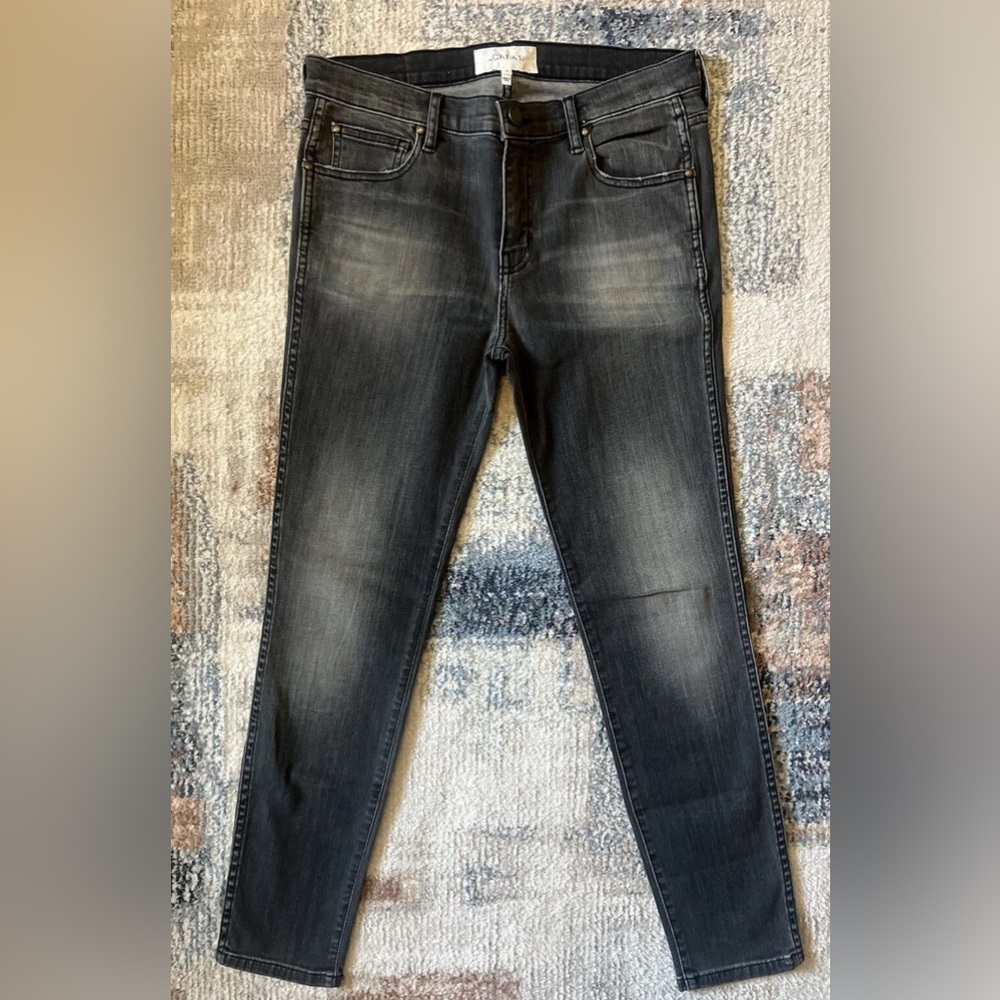 THE GREAT. The Almost Skinny Size 27w Grey Wash Stretch Mid Rise Denim Jeans